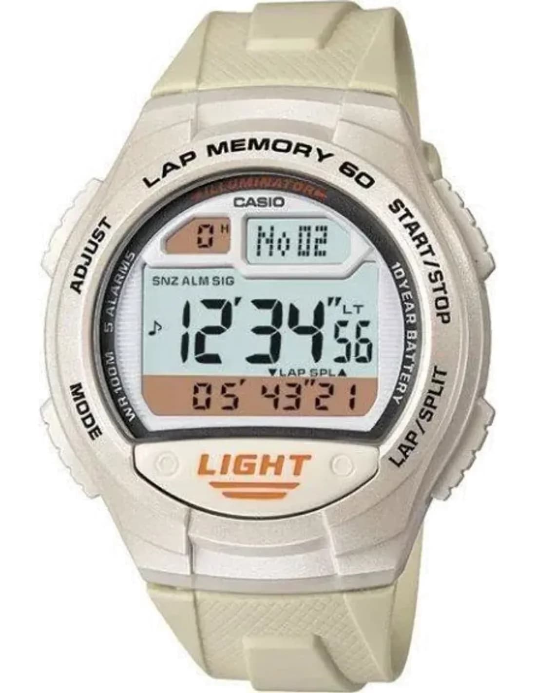 Montre Homme Casio collection W-734-7AVEF Bracelet Résine Beige