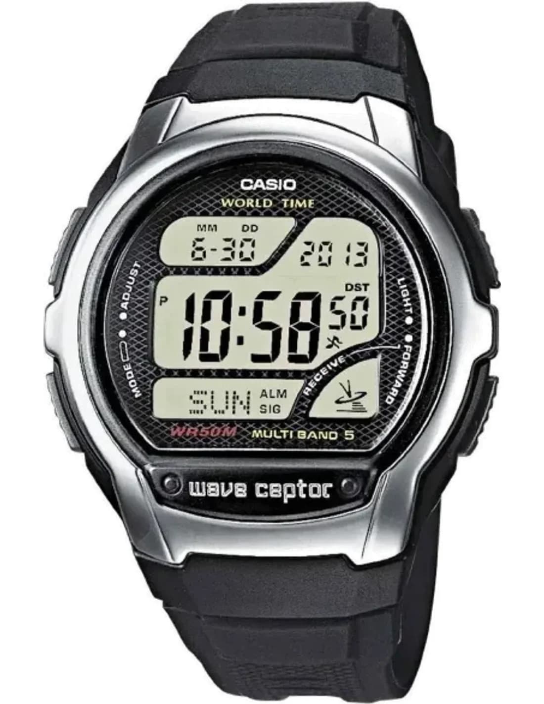 Montre Homme Casio Wave Ceptor Radio Controlled WV-58E-1AVEF Affichage digital noir