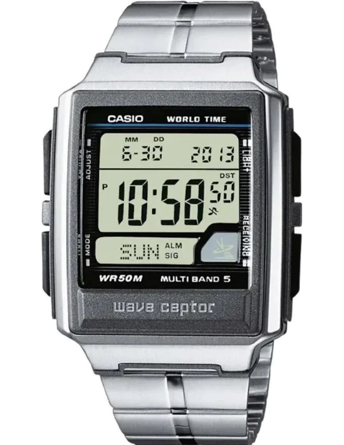 Montre Homme Casio Wave Ceptor Radio Controlled WV-59DE-1AVEF Bracelet Acier Inoxydable