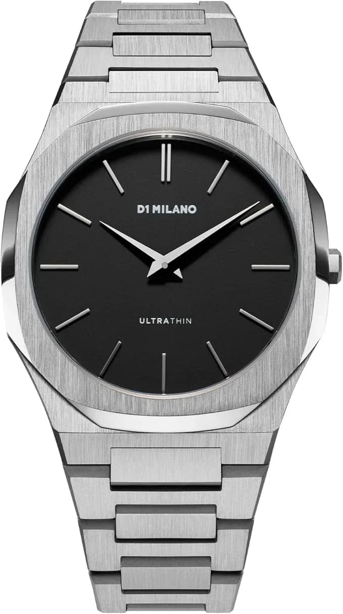 Montre Homme D1 Milano Ultra Thin UTBJ40 cadran noir bracelet acier