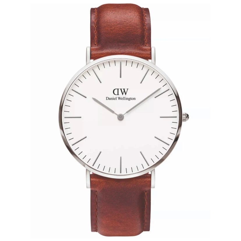 Montre Daniel Wellington homme DW00100021, Classic 40 acier, cuir marron