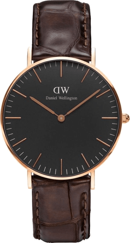 Daniel Wellington DW00100140 - cadran blanc et bracelet noir — Montres Outlet