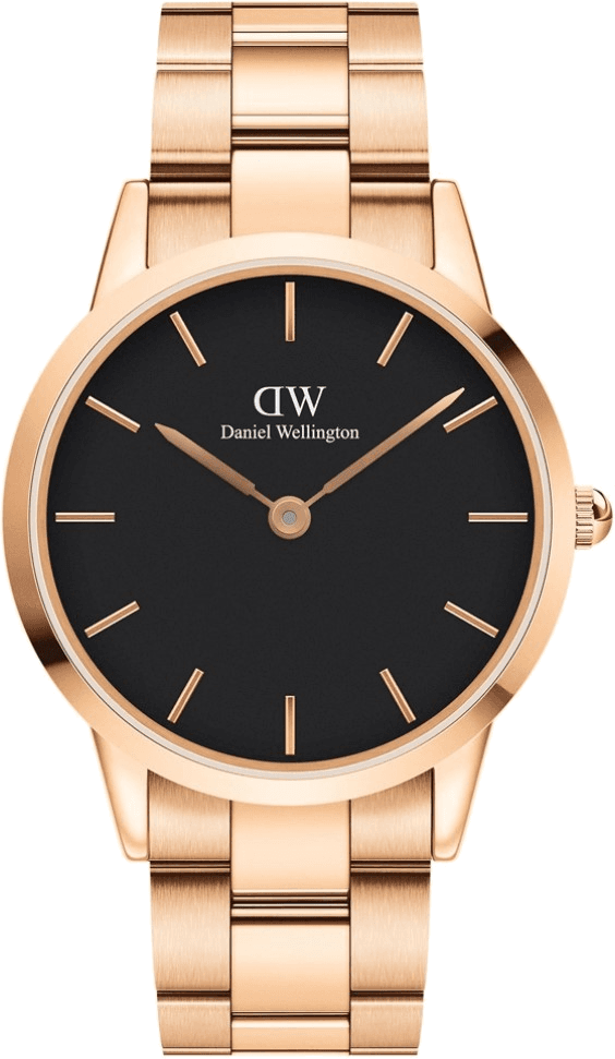 Montre Daniel Wellington DW00100344 Iconic Link 40mm en acier poli or rose et cadran nacre