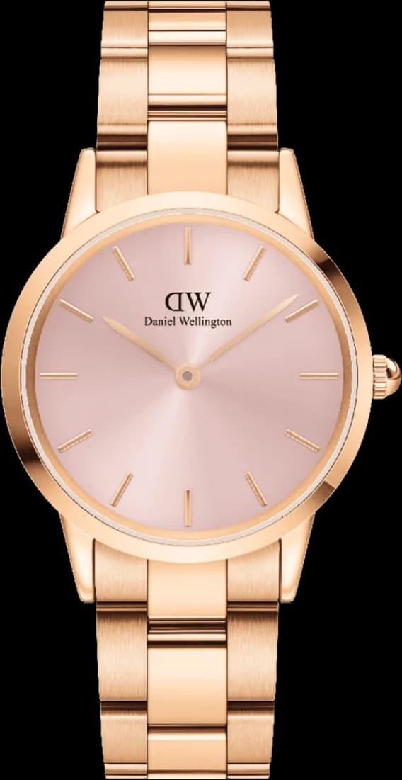 Montre Femme Daniel Wellington Iconic Link 28mm DW00100370 bracelet acier cadran rose