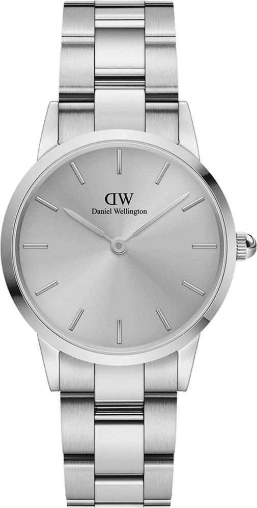 Daniel Wellington DW00100402 cadran blanc et bracelet cuir brun — Montres Outlet