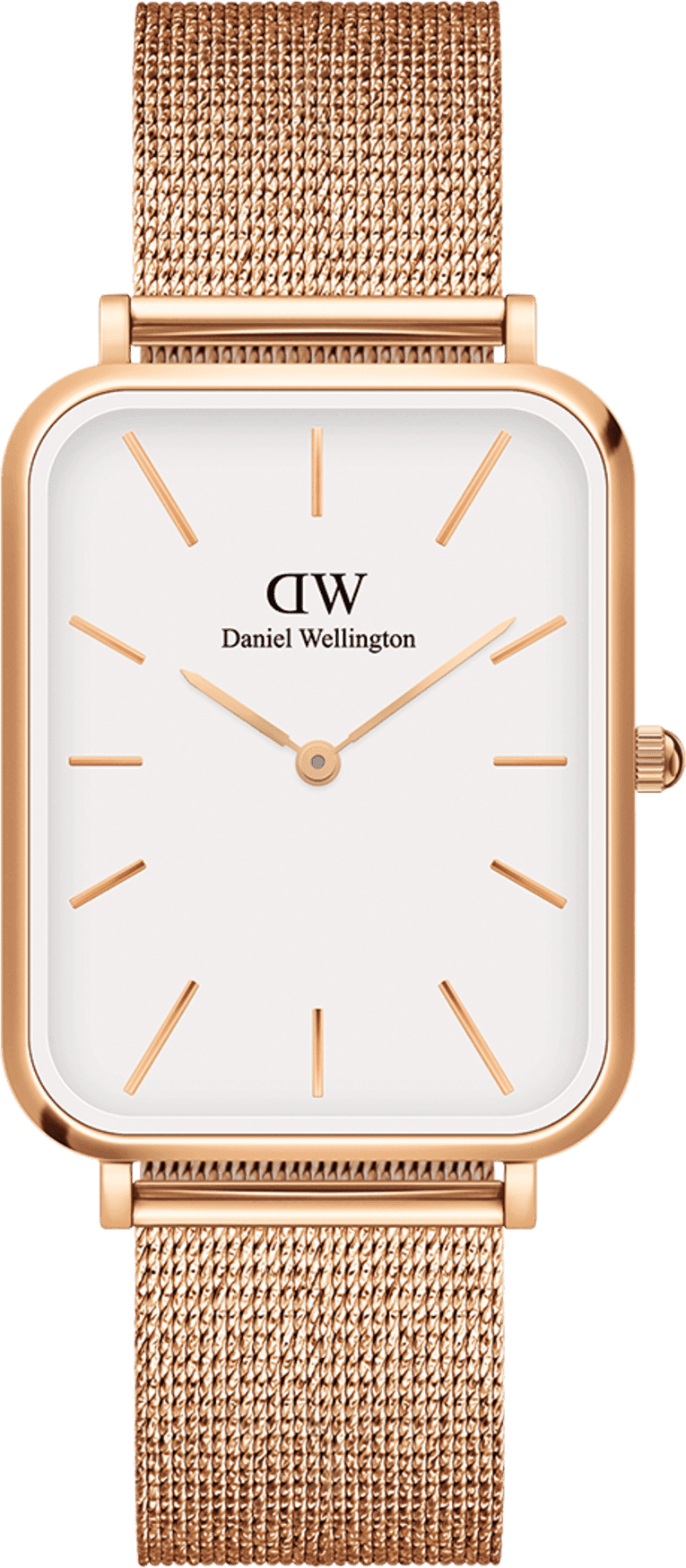 Montre Daniel Wellington DW00100465 Quadro Pressed Melrose Or Rose et Cadran Blanc
