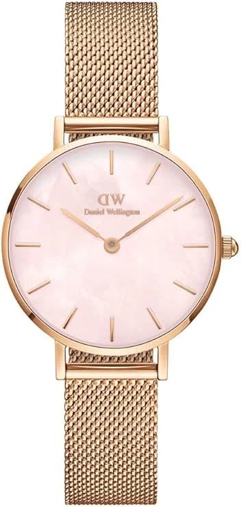 Montre Daniel Wellington Petite Melrose Pearl DW00100513 cadran nacre rose maille milanaise