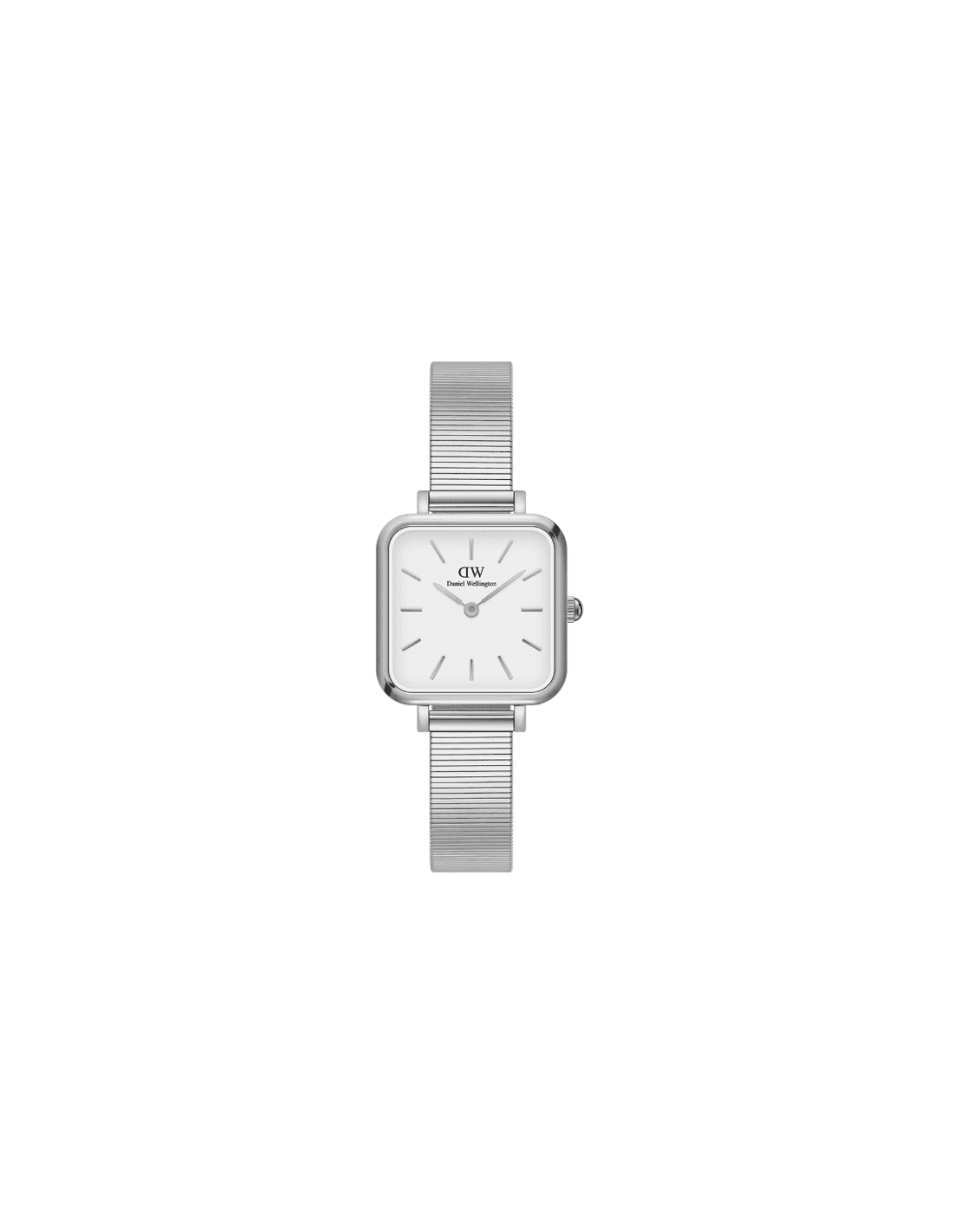 Montre Daniel Wellington Quadro Studio carrée argent cadran blanc