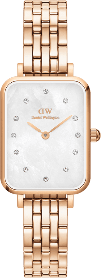 Montre Femme Daniel Wellington DW00100620 Quadro Lumine Nacre et Cristaux Or Rose