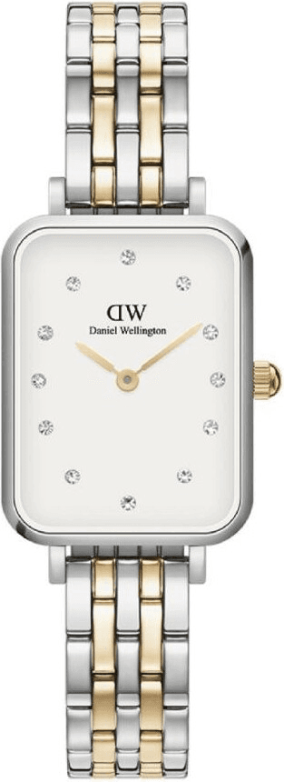 Montre Femme Daniel Wellington DW00100625 Quadro Lumine Bicolore et Cristaux