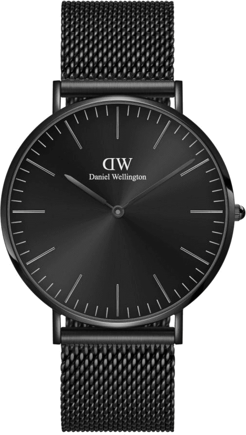 Montre Daniel Wellington DW00100632 en Acier et Maille Milanaise Noire