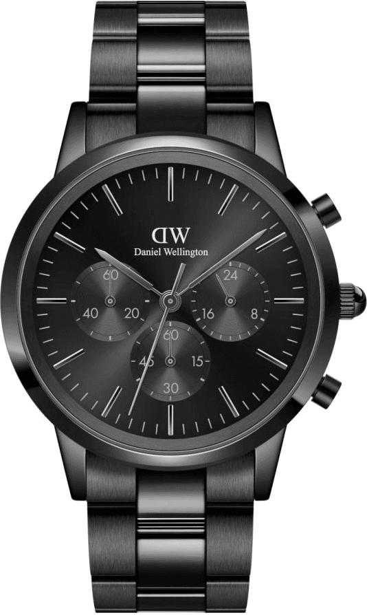 Montre Daniel Wellington DW00100642 Iconic Chronograph Link Onyx G en acier noir