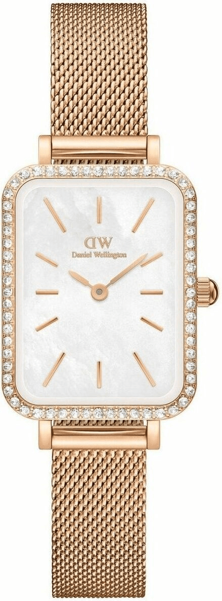 Montre Femme Daniel Wellington DW00100674 Quadro Lumine Or Rose et Cristaux