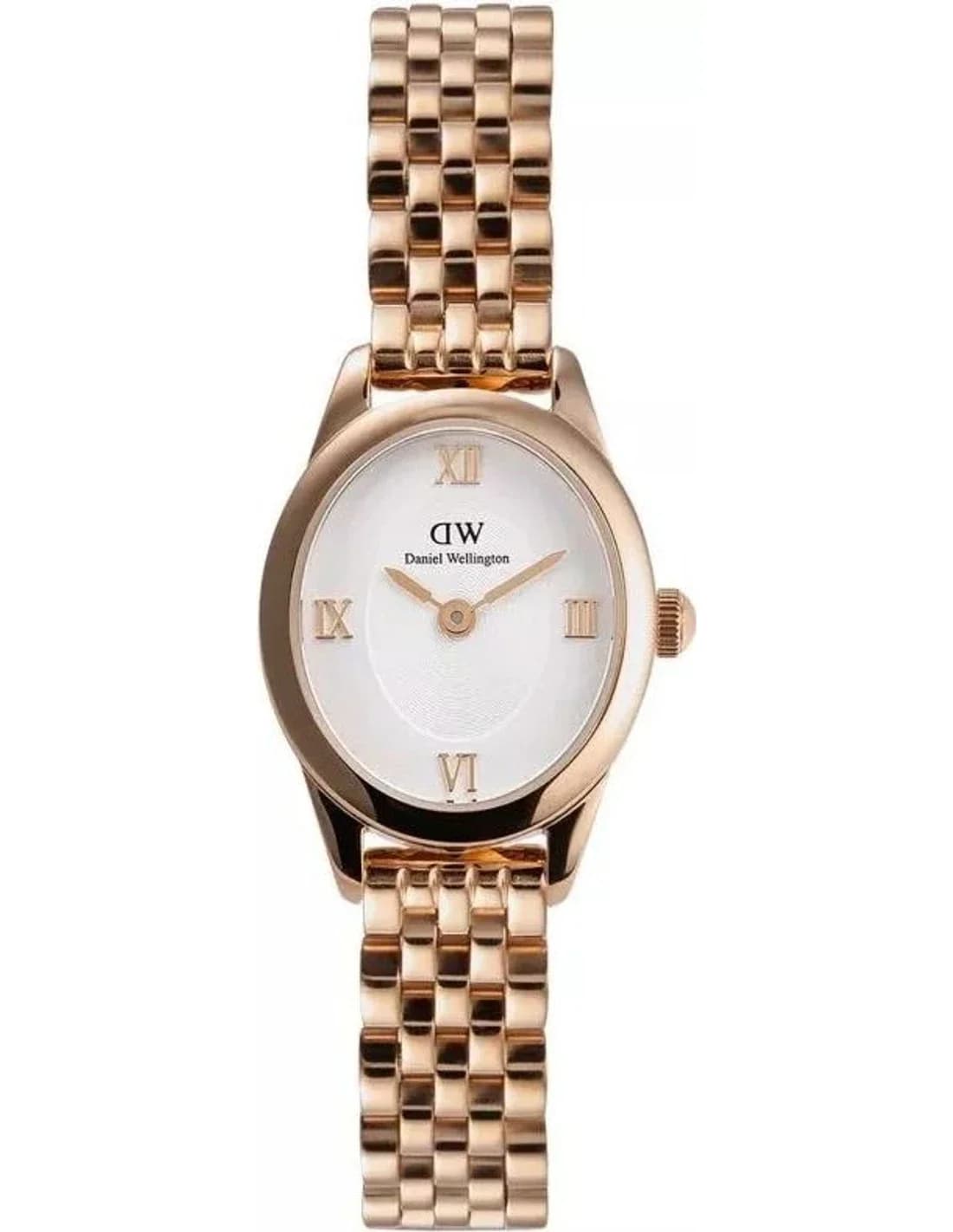 Montre Femme Daniel Wellington Ophelia Mini DW00100805 or rose bracelet maillons acier