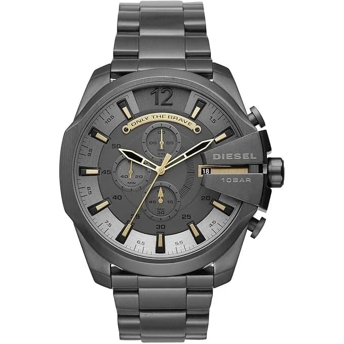 Montre Diesel DZ4466 Mega Chief acier gris cadran analogique 51mm