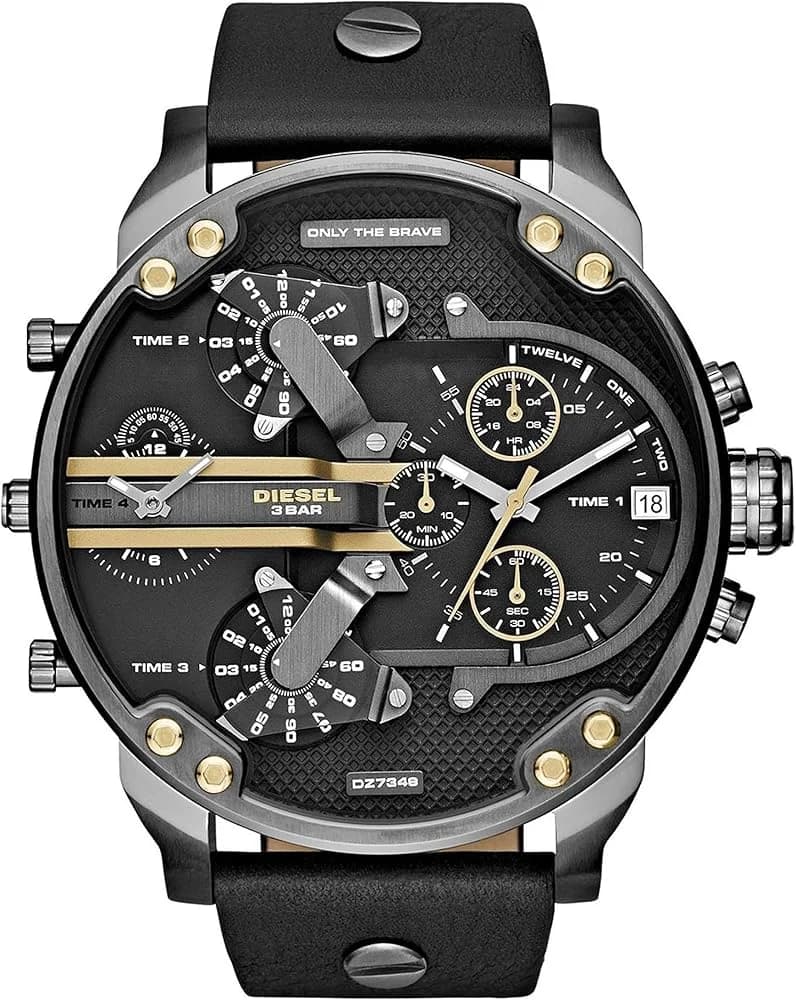 Montre Diesel Mr Daddy 2.0 cuir noir DZ7348 design biker