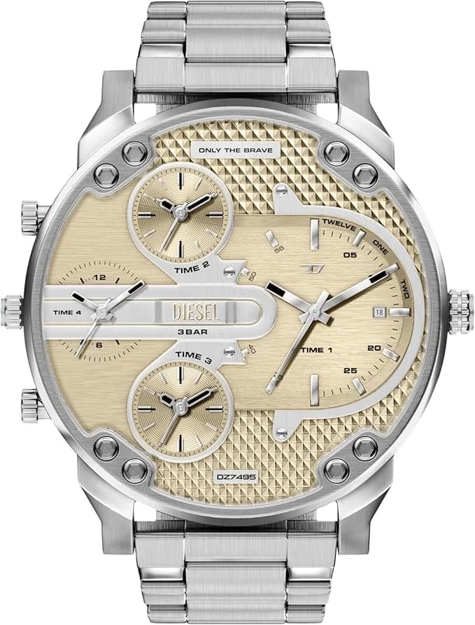 Montre Homme Diesel Mr. Daddy Slim DZ7495 cadran doré bracelet acier