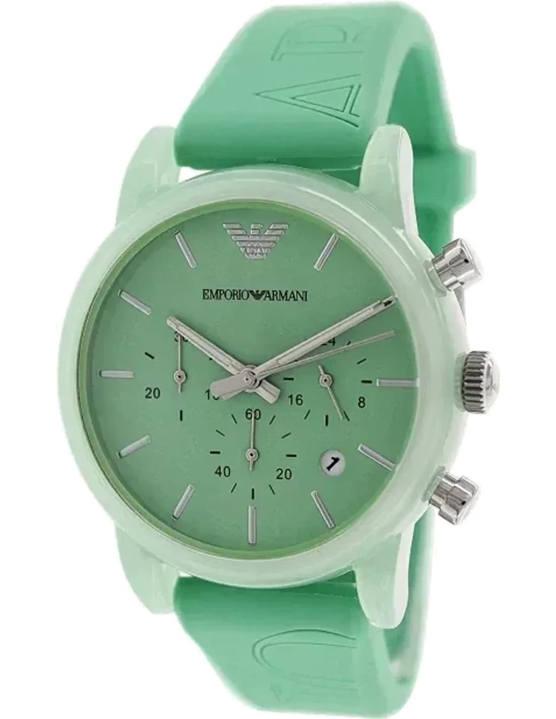 Montre Femme Emporio Armani Classic AR1057 bracelet vert pâle en silicone