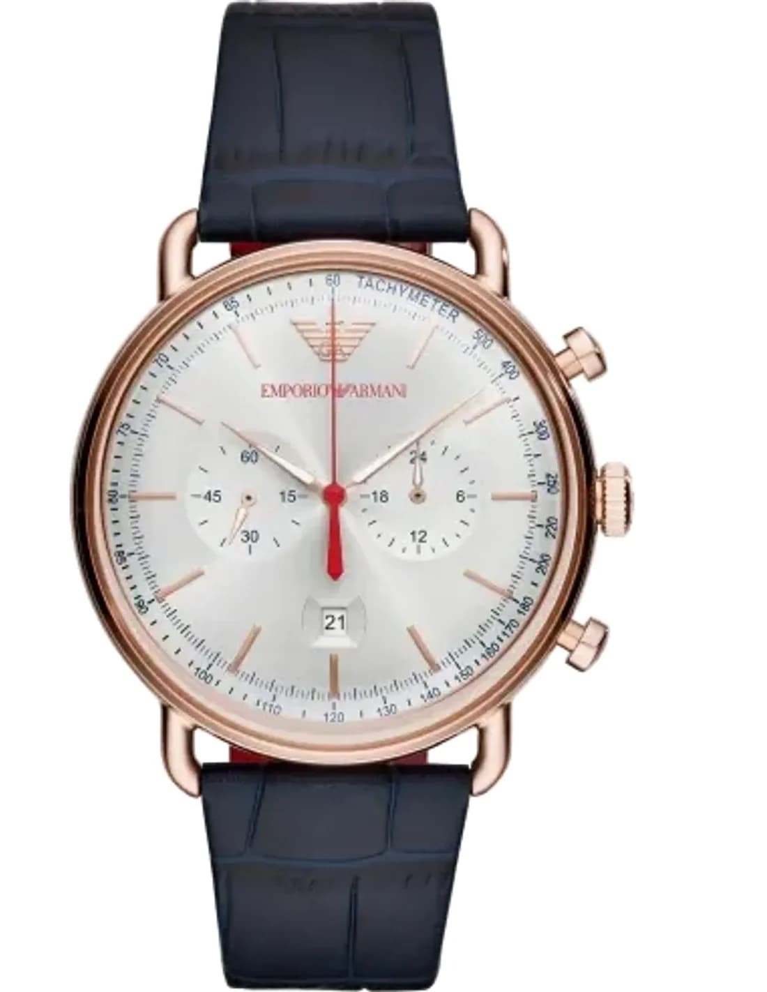 Montre Emporio Armani Chronomètre AR11123 Bracelet en cuir bleu