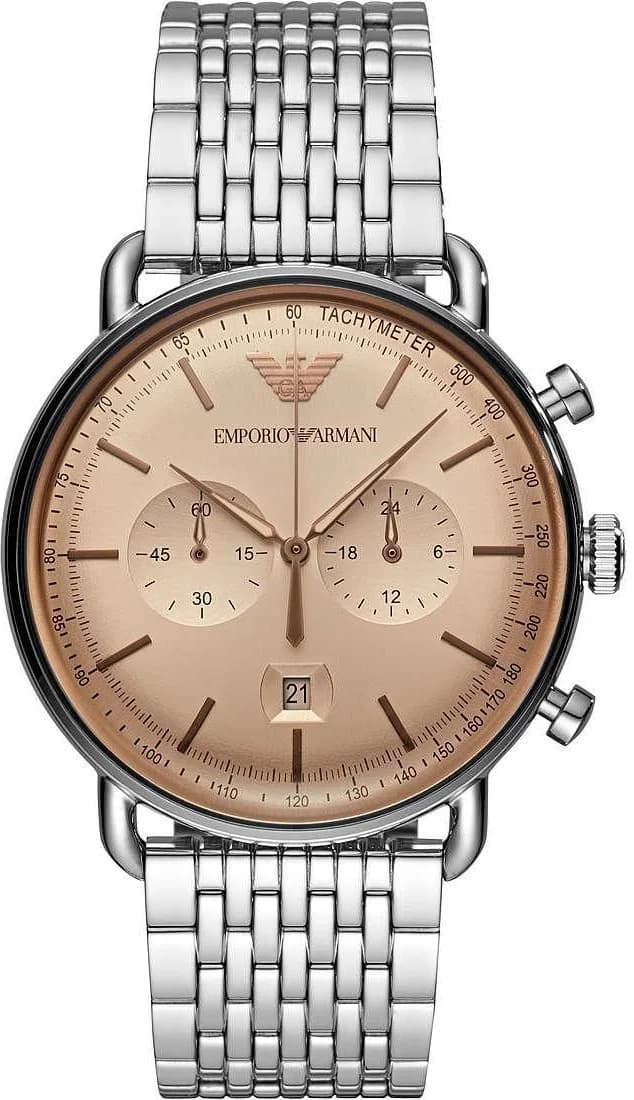 Montre Emporio Armani AR11239 Aviator en Acier avec Bracelet Maille Milanaise