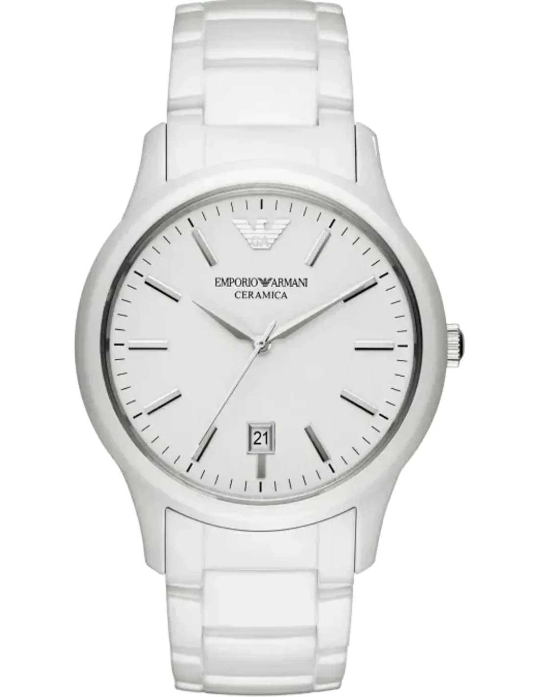 Montre Homme Emporio Armani Ceramica AR1476 Bracelet Blanc