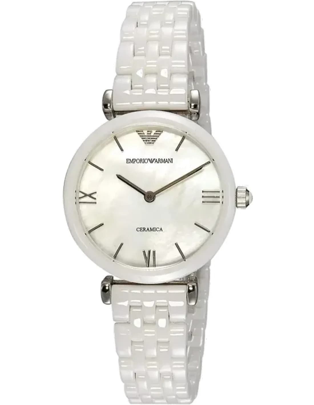 Montre Femme Emporio Armani Retro AR1485 Bracelet blanc en céramique