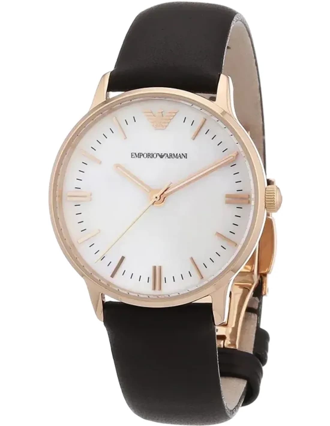 Montre Emporio Armani Classic AR1601 Cadran nacre bracelet cuir marron