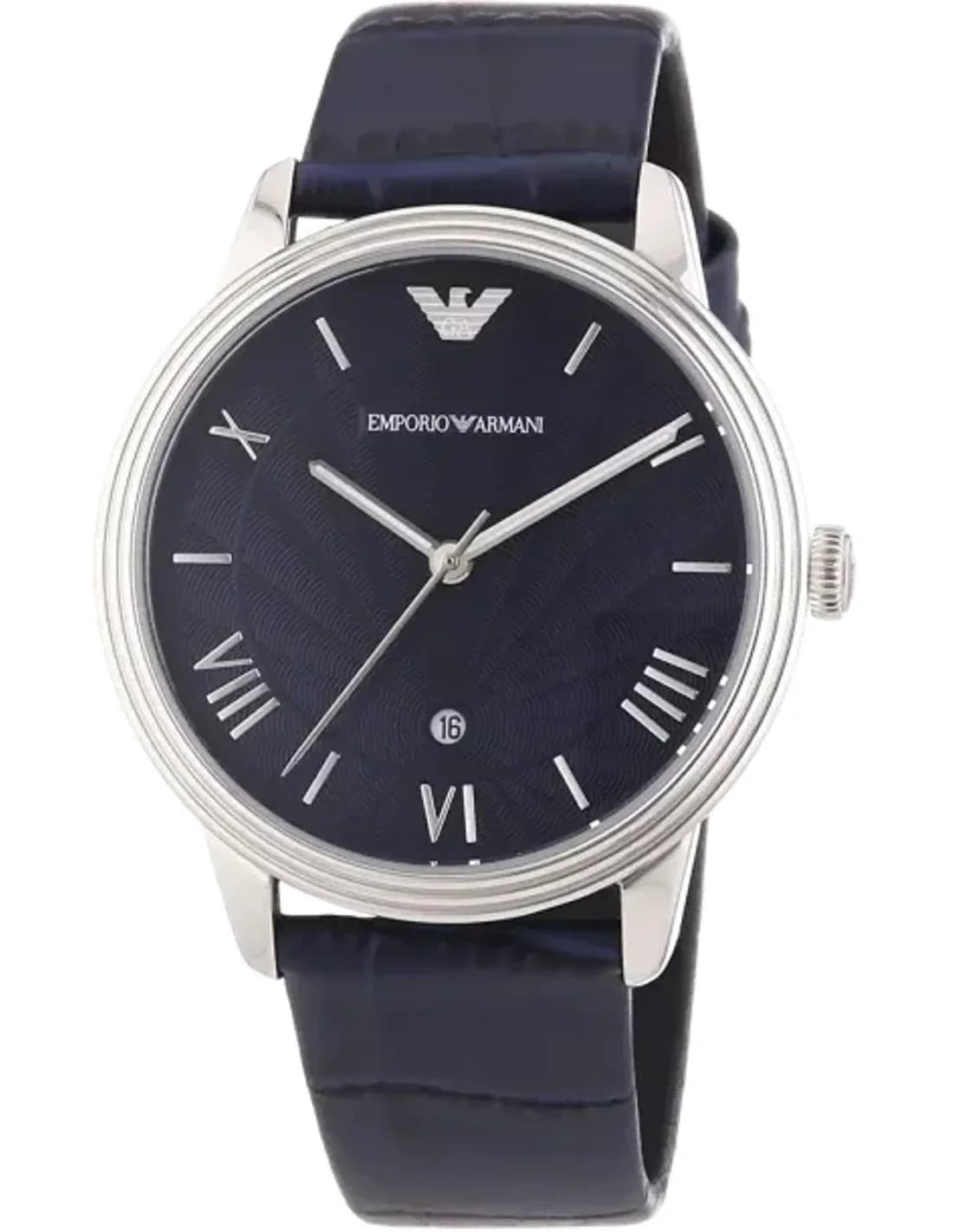 Montre Emporio Armani AR1651 en Acier Poli et Cuir Noir