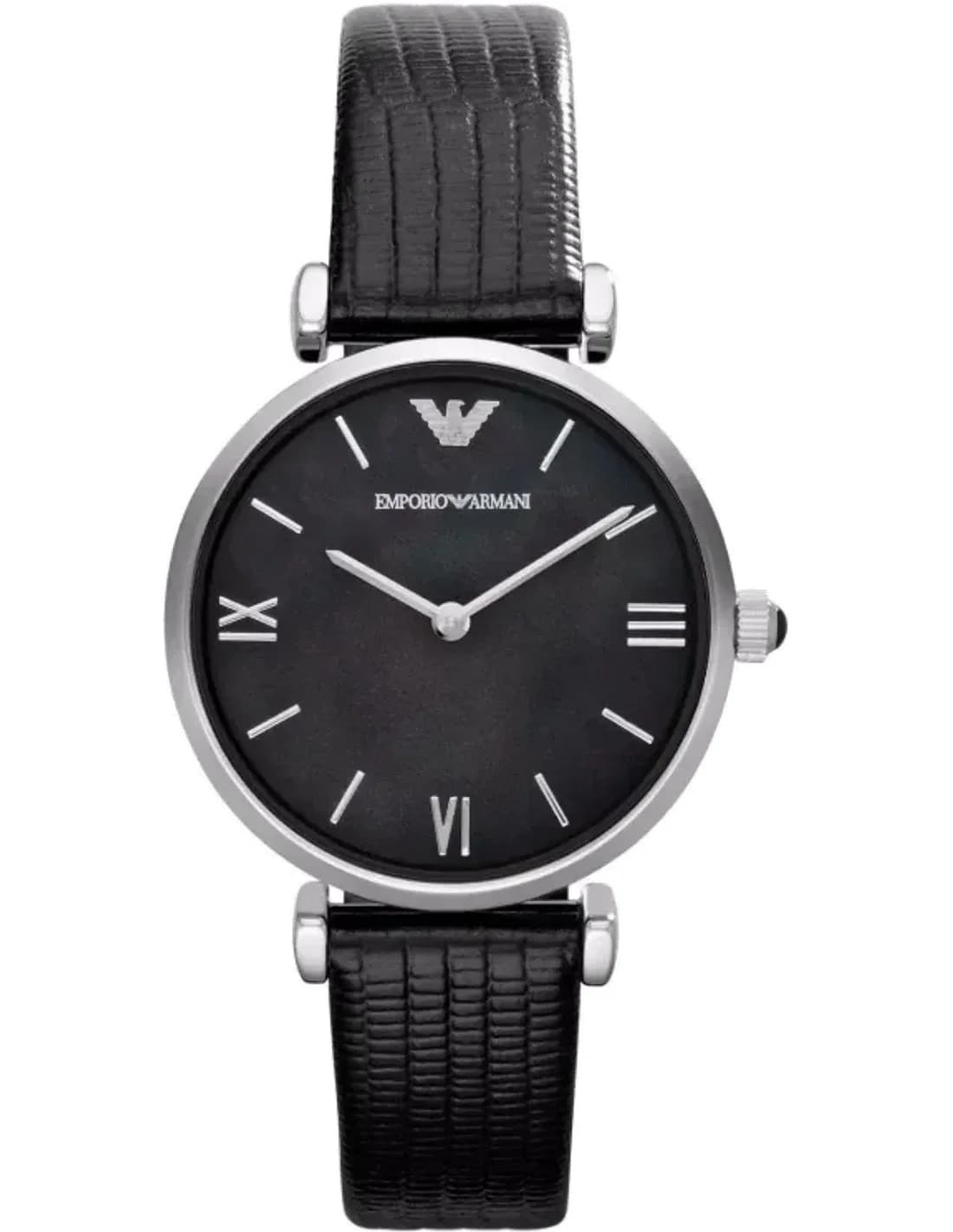 Montre Femme Emporio Armani Retro AR1678 Bracelet en cuir noir
