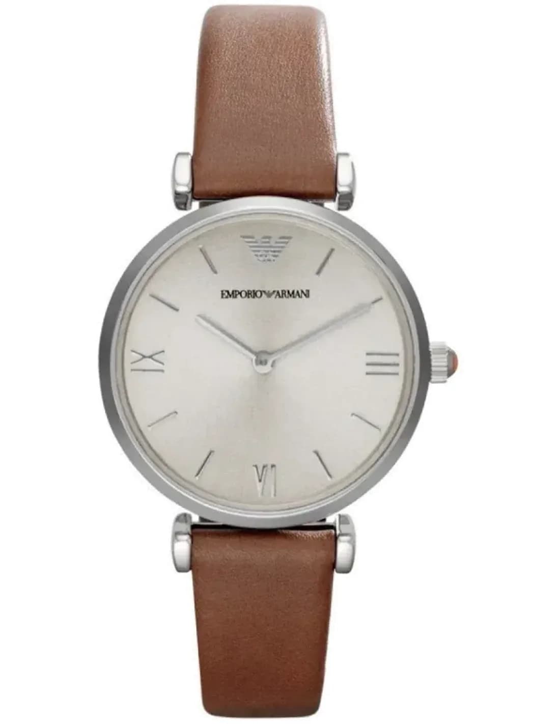 Montre Femme Emporio Armani Retro AR1679 Bracelet en cuir marron