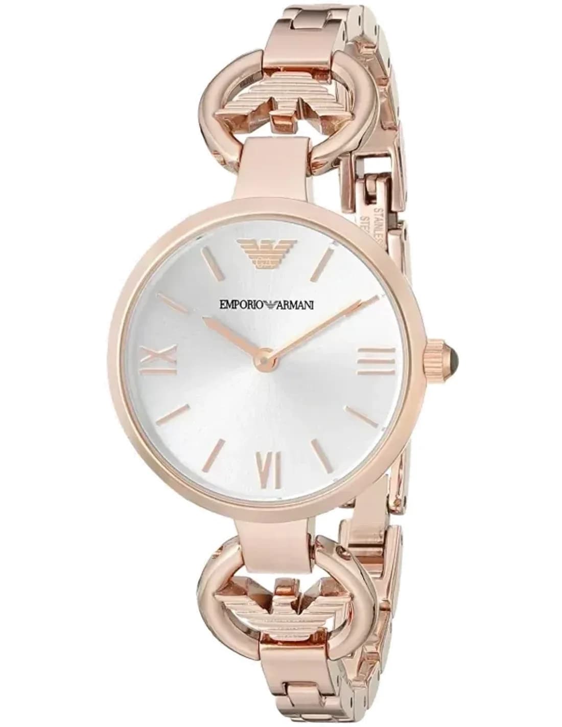 Montre Femme Emporio Armani Retro AR1773 Bracelet doré rose en acier inoxydable
