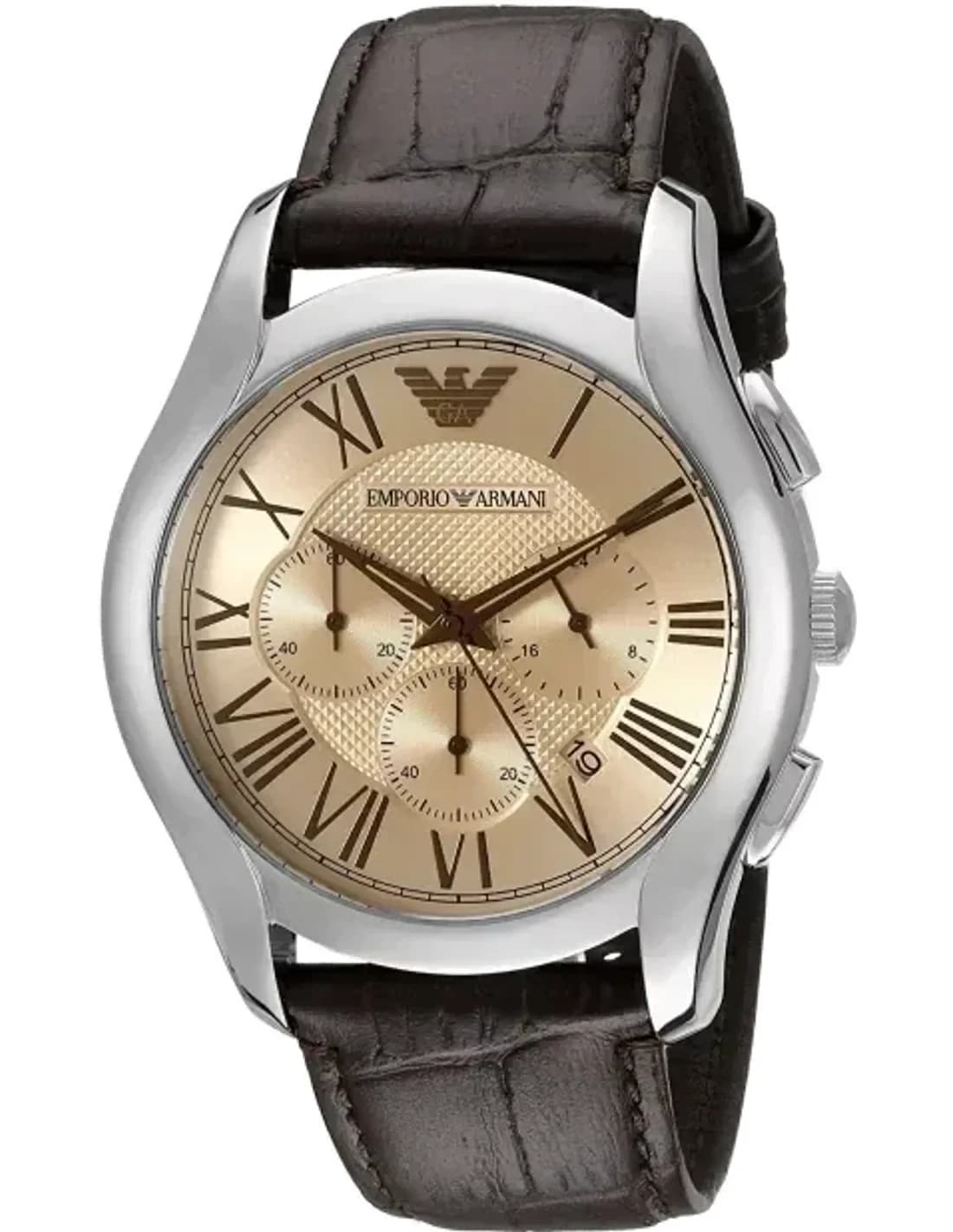 Montre Homme Emporio Armani Classic AR1785 Bracelet croco en cuir brun