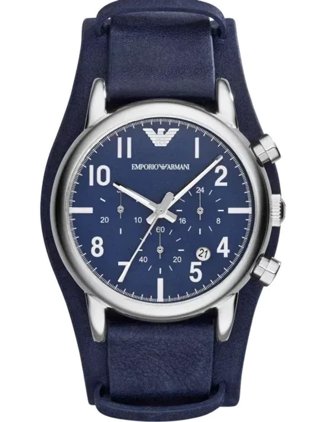Montre Homme Emporio Armani Classic AR1829 Bracelet de force cuir bleu