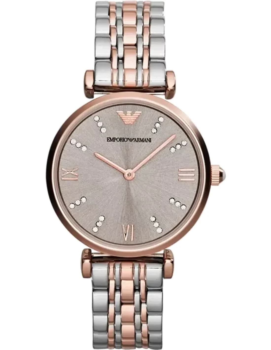 Montre Emporio Armani AR1840 en Acier Bi-ton et Index Strass