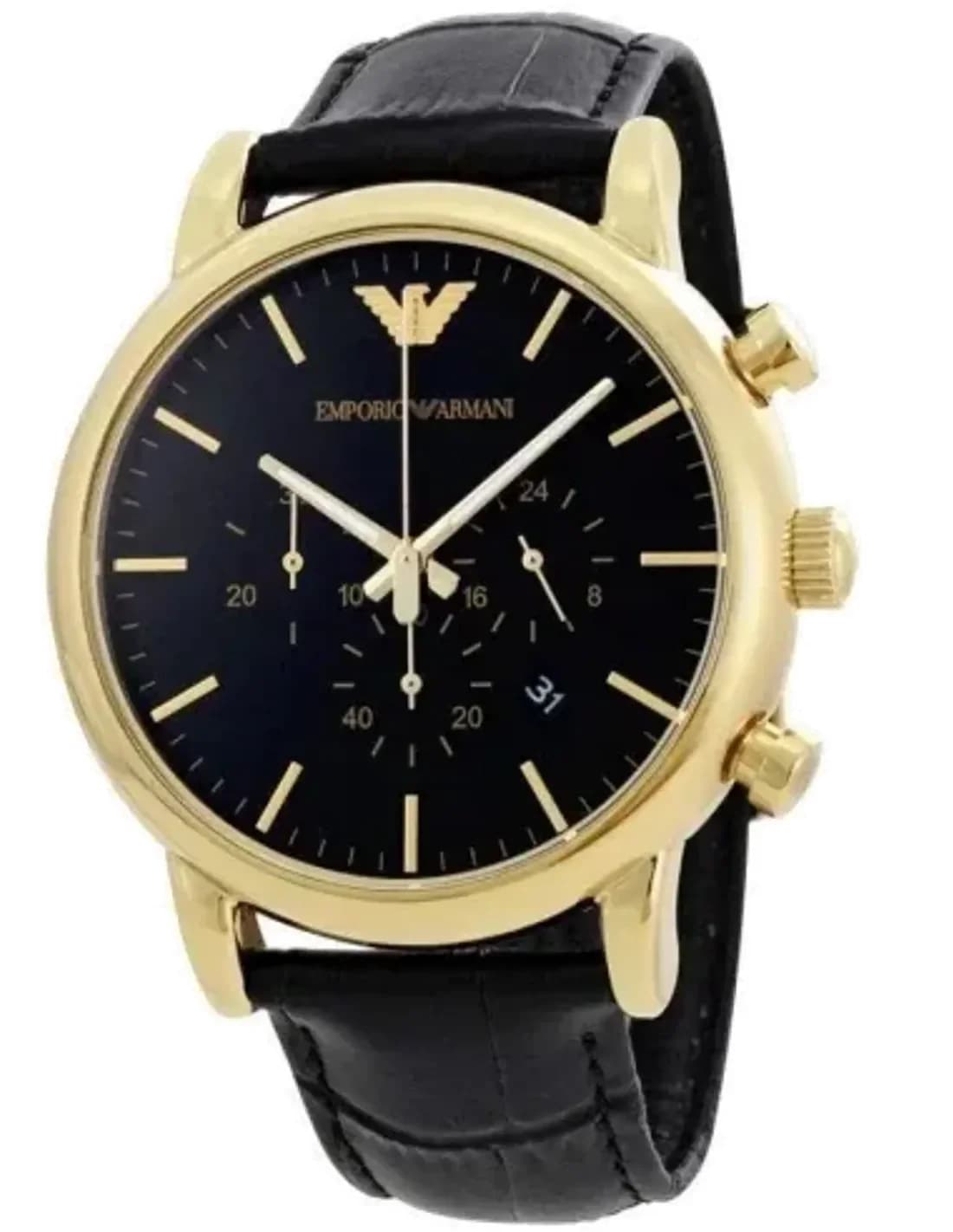 Montre Homme Emporio Armani Luigi AR1917 bracelet cuir noir