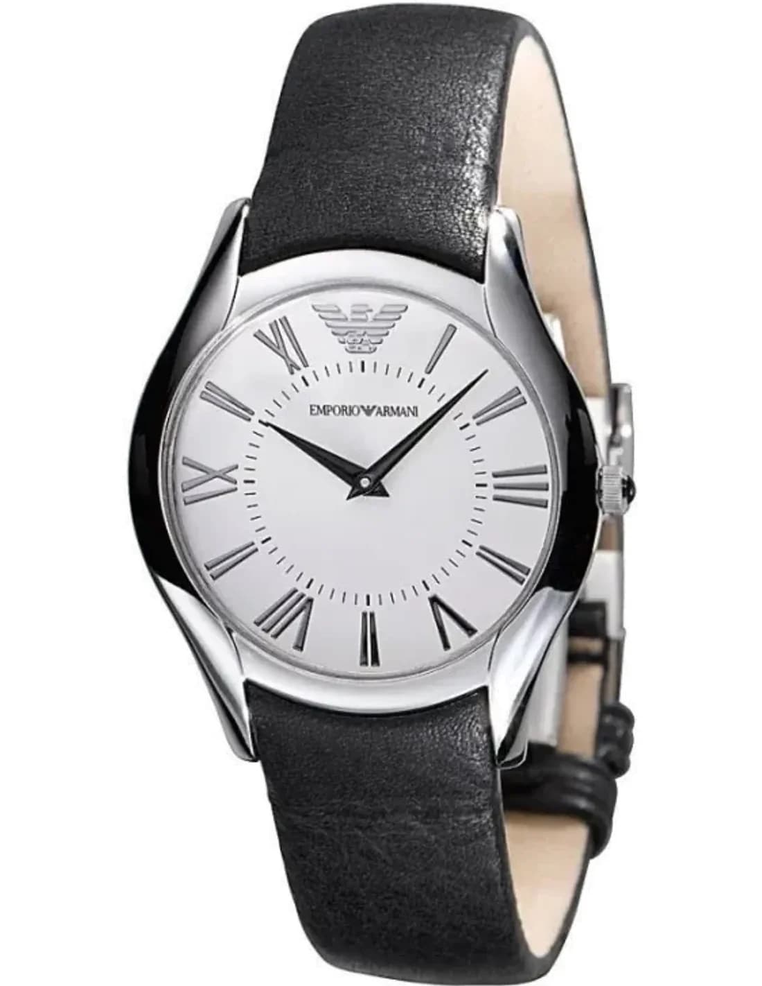 Montre Femme Emporio Armani AR2021 Super Slim cuir noir