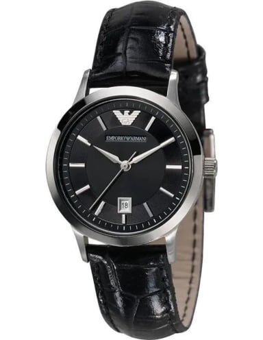 Emporio Armani women's watches Cuir verni noir AR2412
