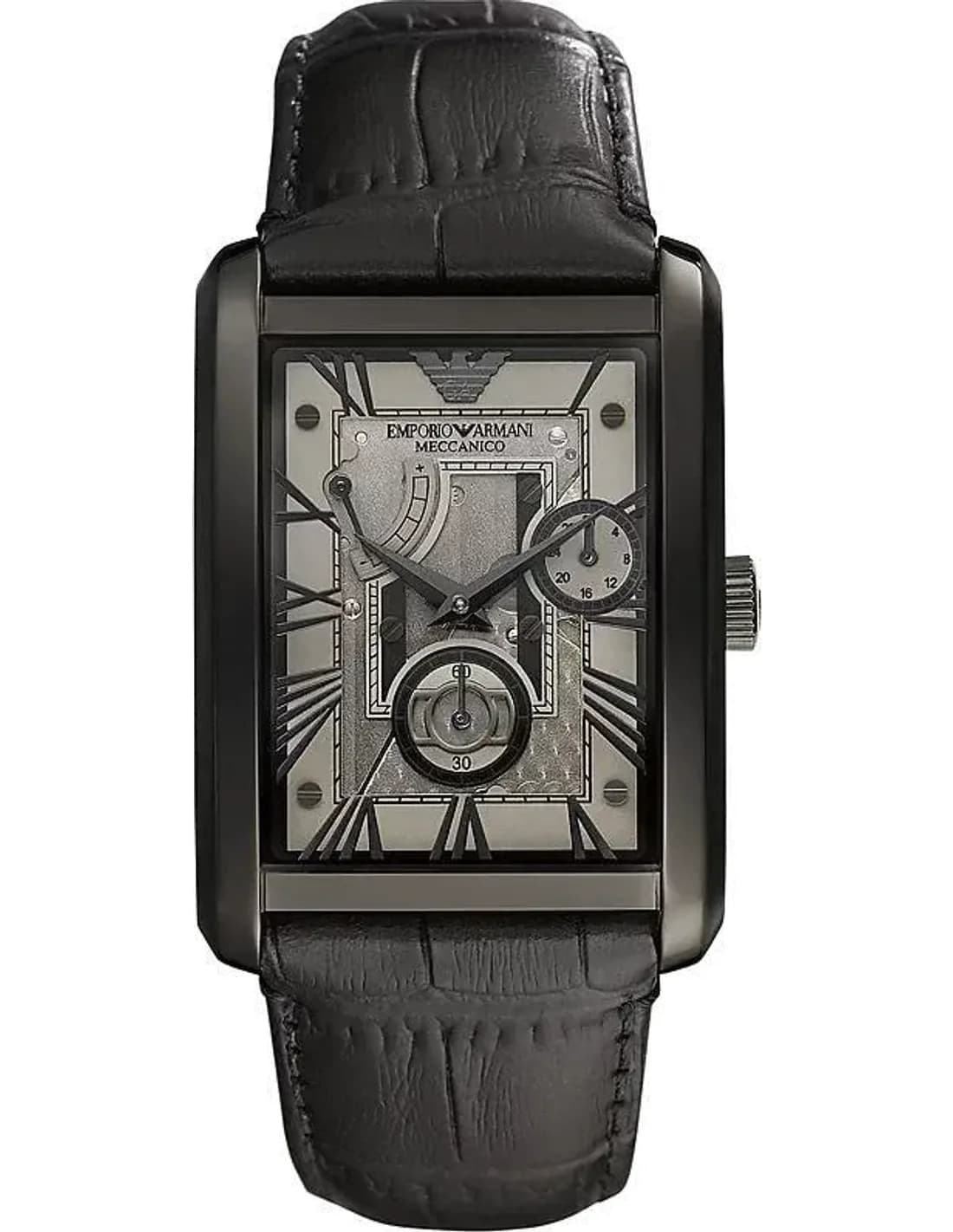 Montre Homme Emporio Armani Meccanico AR4244 Bracelet noir en cuir