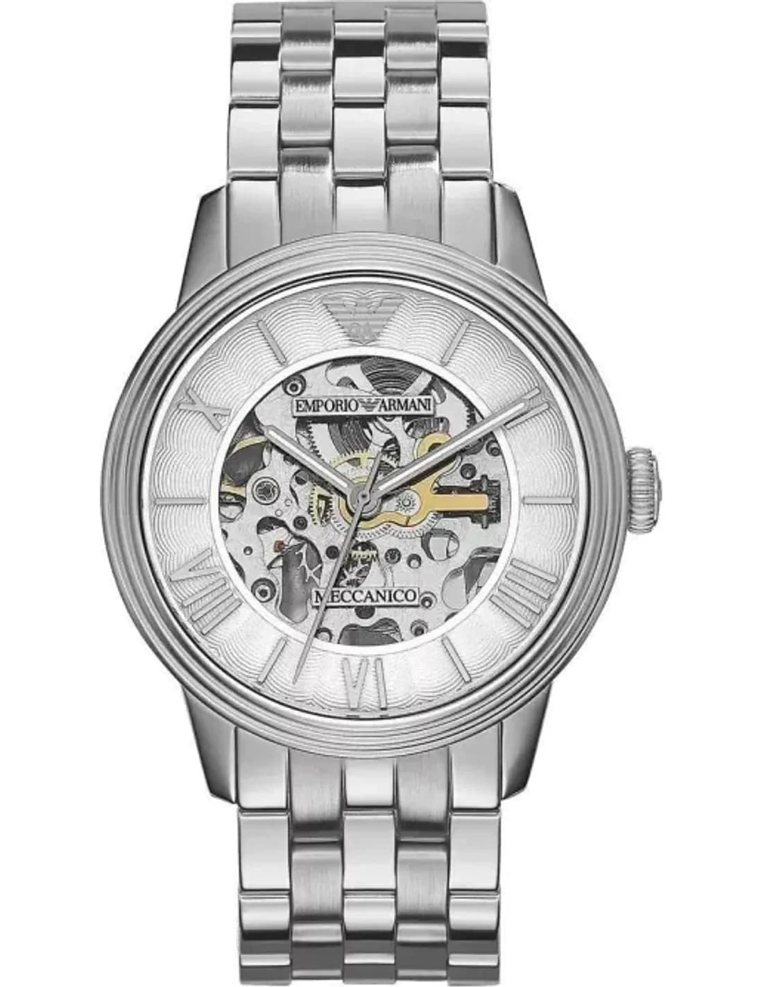 Montre Homme Emporio Armani Meccanico AR4672 Bracelet en acier brossé et poli