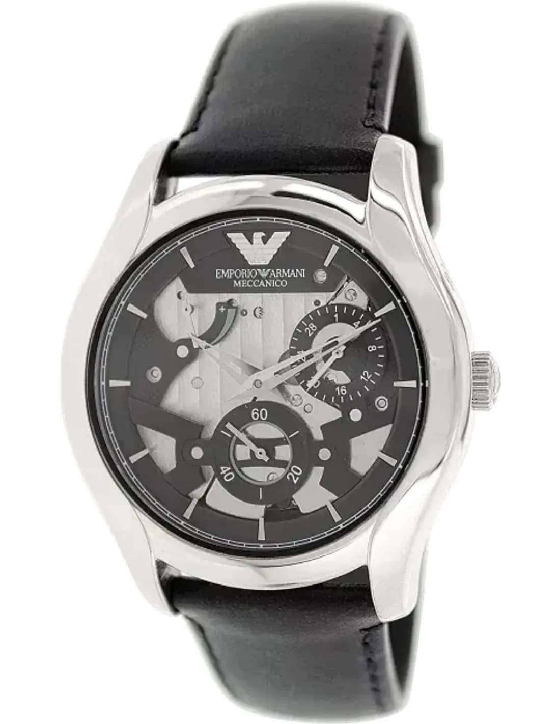 Montre Homme Emporio Armani Meccanico AR4673 Bracelet noir en cuir