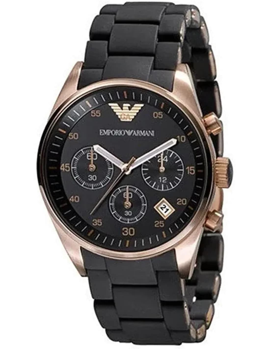 Montre Emporio Armani Sportivo AR5906 caoutchouc noir