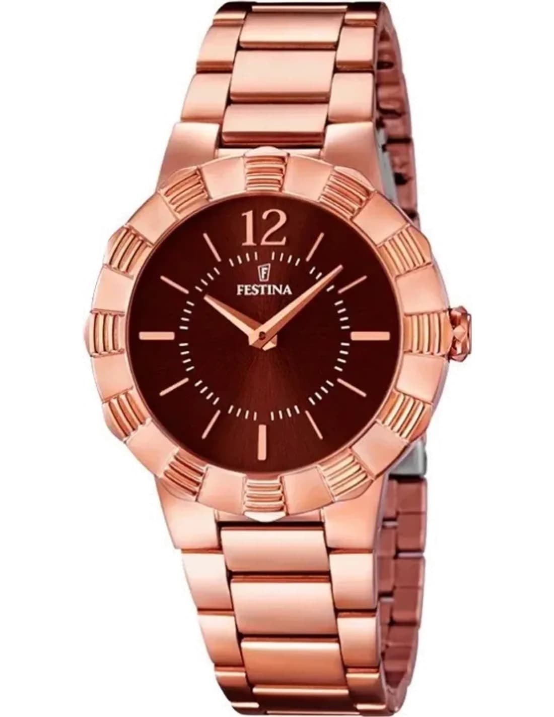 Montre Festina F16733/2 en Acier Rose Gold et Cadran Marron