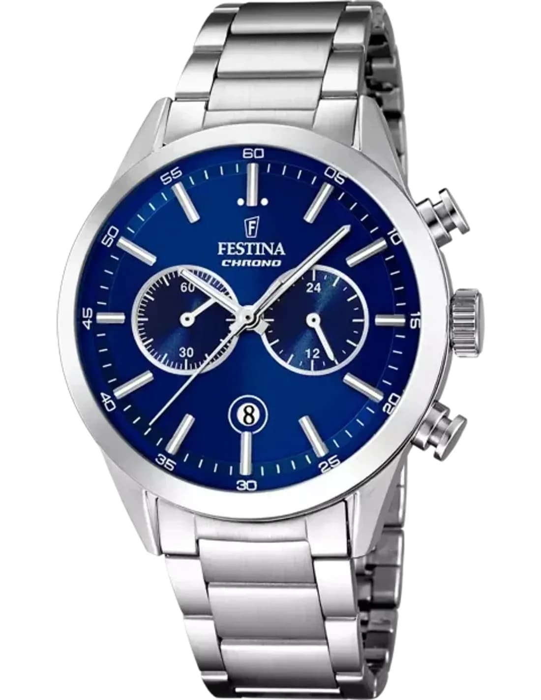Montre Festina F16826/B en Acier Argenté avec Cadran Bleu Profond