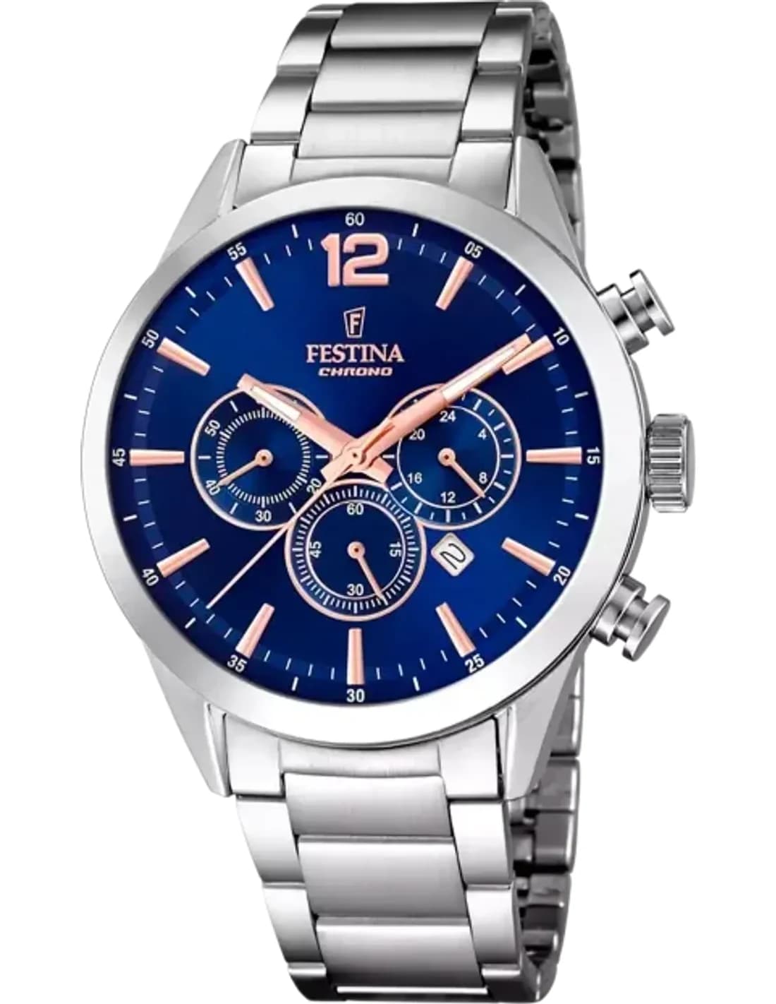 Montre Homme Festina F20343/9 Acier Argenté et Cadran Bleu