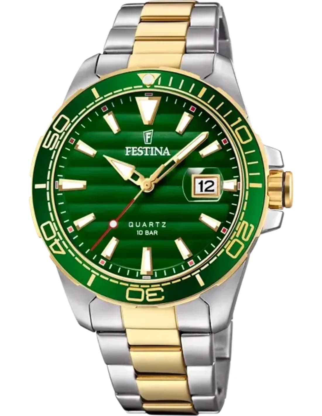 Montre Festina F20362/3 en Acier Bicolore avec Cadran Vert