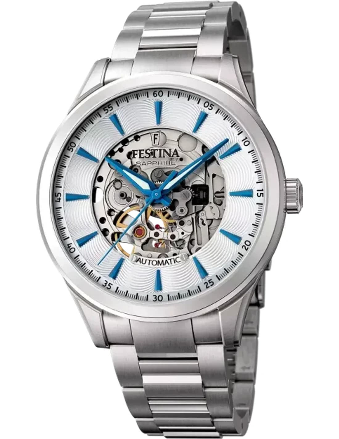 Montre Festina F20536/1 Skeleton Automatique en Acier Argenté