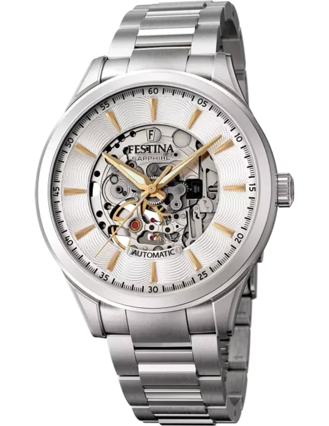 Montre Festina F20536/2 Skeleton Automatique Acier Argenté
