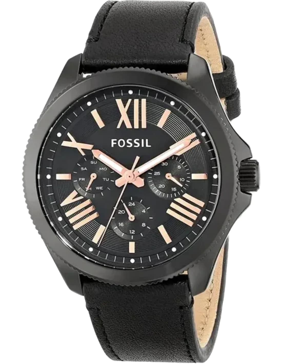 Montre homme Fossil Cecile AM4523 bracelet cuir noir