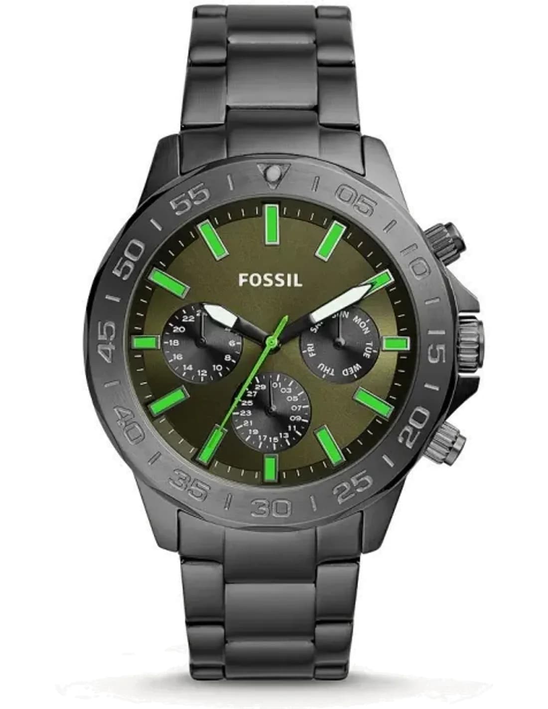 Montre Homme Fossil Bannon BQ2504 chronographe cadran vert