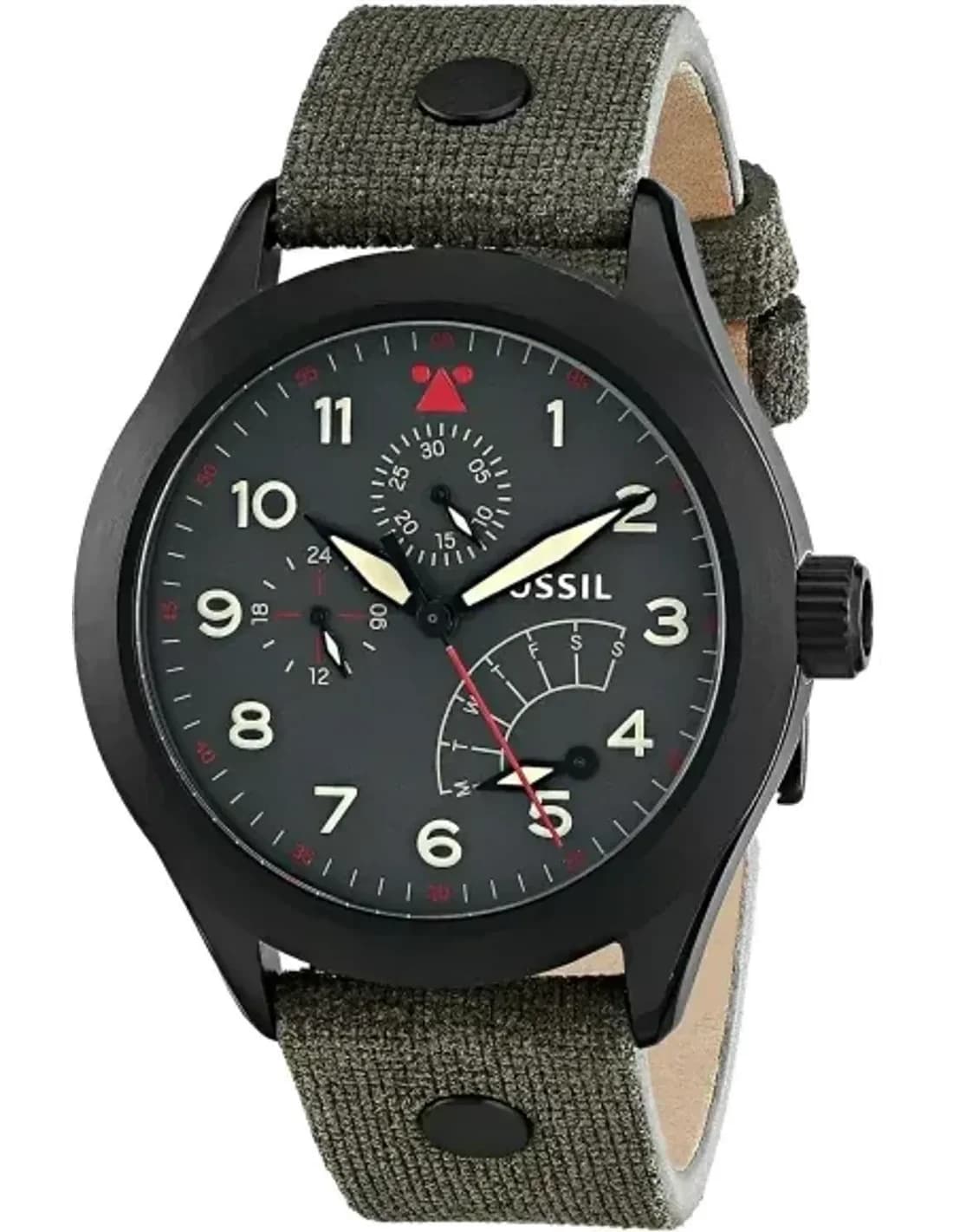 Montre Homme Fossil Aeroflite CH2941 Bracelet en cuir vert
